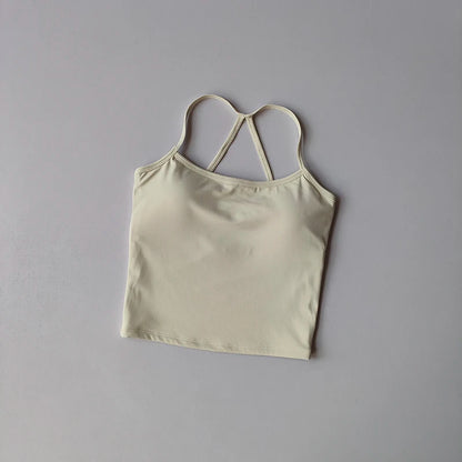 2 Piece Yoga Gym Set Halter Top Set Yoga High Waist Shorts Backless Tights Bra Vest Seamless Stretch Ribbed Shorts Set - The Clothing Company Sydney