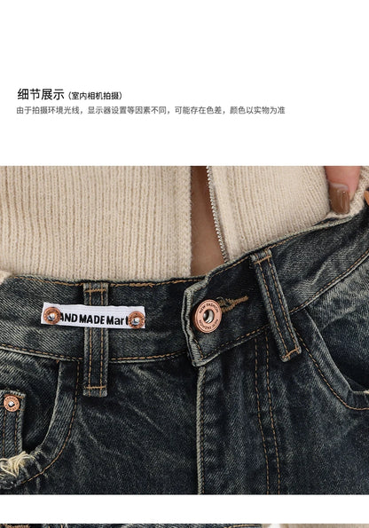 Women's Streetwear Retro High Waist Jeans Loose Wide Leg Denim Trousers Y2K Baggy Pants - The Clothing Company Sydney