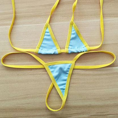 2 Piece Halter Neck Bikini Lingerie Set Mini Bikini Open Micro Bra Top Briefs Panties Swimwear Swimsuit The Clothing Company Sydney