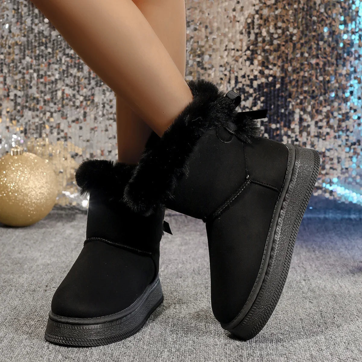 Women’s Winter Boston Snow Boots – Warm Slip-On Faux Fur Ankle Boots with Thick Soles The Clothing Company Sydney