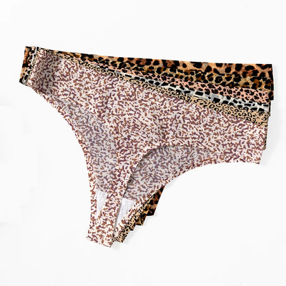 3 Pack Women's Panties Leopard Print Thongs Seamless Underwear Lingerie G-Strings T-Back - The Clothing Company Sydney