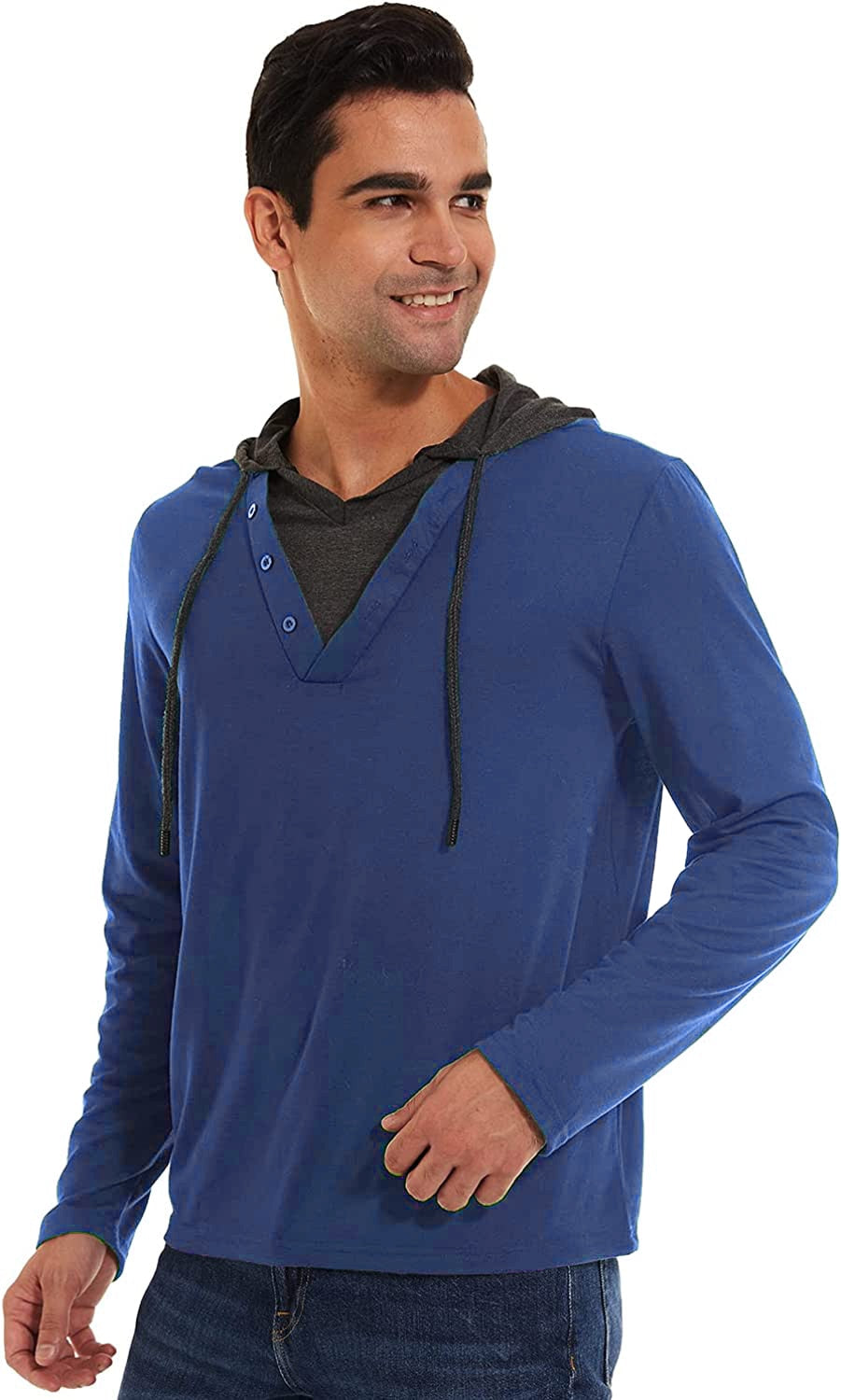 Men's Hoodies Sweatshirts Long Sleeve Solid Patchwork Single Breasted Drawstring Lightweight Casual Street Home Clothing Top The Clothing Company Sydney