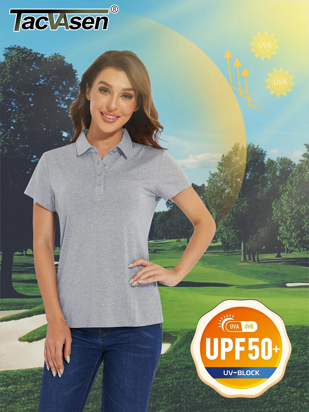 UPF 50+ Performance Polo Shirts Women's Quick Dry Short Sleeve T-shirts Athletic Tennis Golf Shirt Polo Top - The Clothing Company Sydney