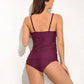 Two Piece Tankini Set For Women's Swimwear Retro Hollow Out V Neck Swimsuit - The Clothing Company Sydney