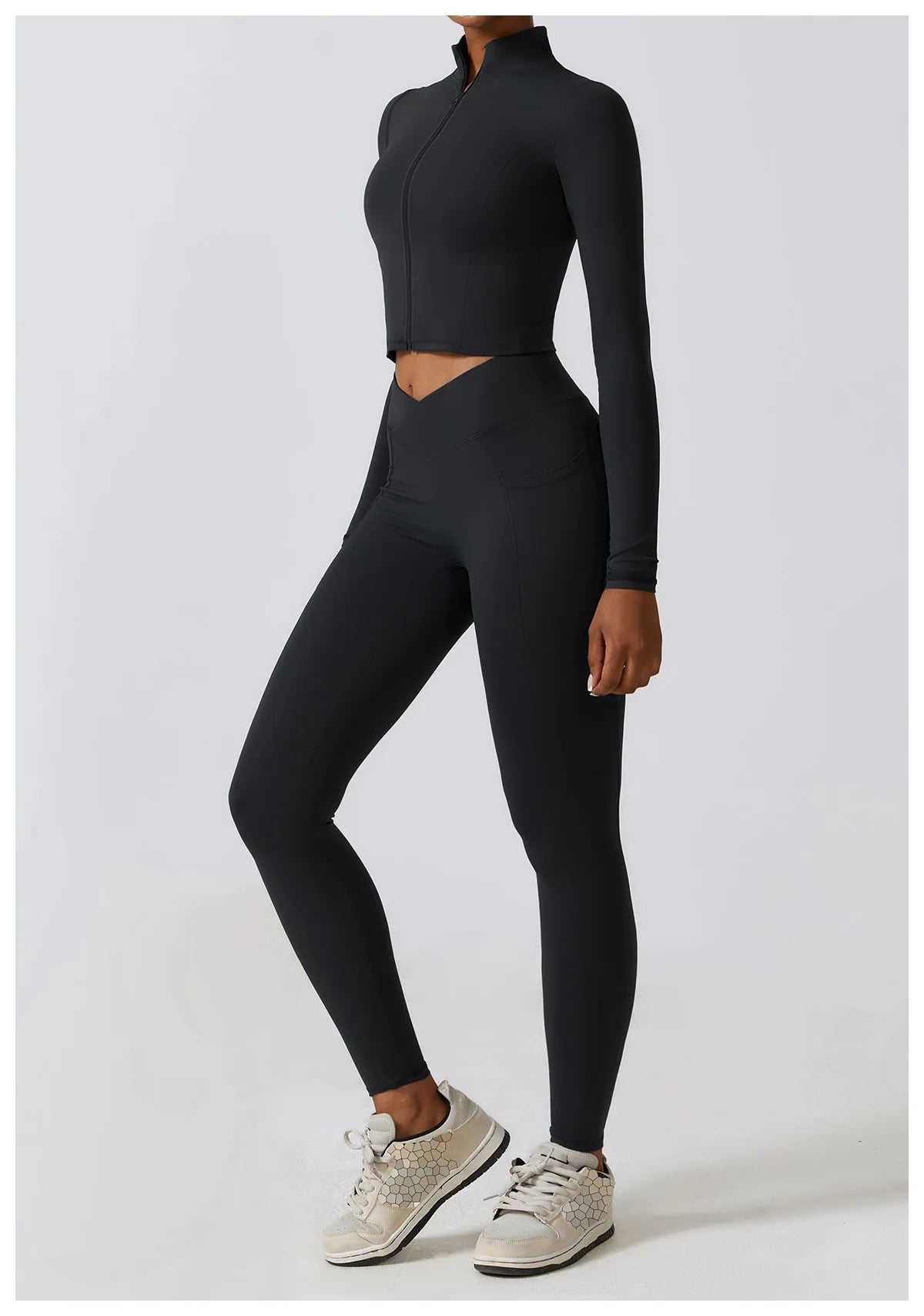 Women's High Elastic Crop Top Spandex Long Sleeve Yoga Shirts Sportswear Yoga Jacket Workout Gym Clothing Sports Clothes The Clothing Company Sydney