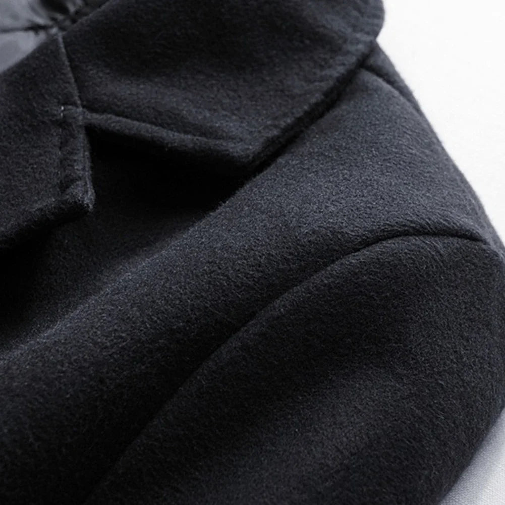 Single Breasted Lapel Long Coat Jacket Fashion Autumn Winter Casual Overcoat Plus Size Trench Men's Woolen Coats Solid Color - The Clothing Company Sydney