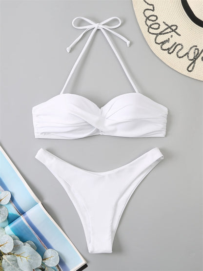 Bikini Swimsuit Women Swimwear Solid Push Up Bikinis Set High Waist Thong Bathing Suit Two Pieces Swimming Suits Female The Clothing Company Sydney