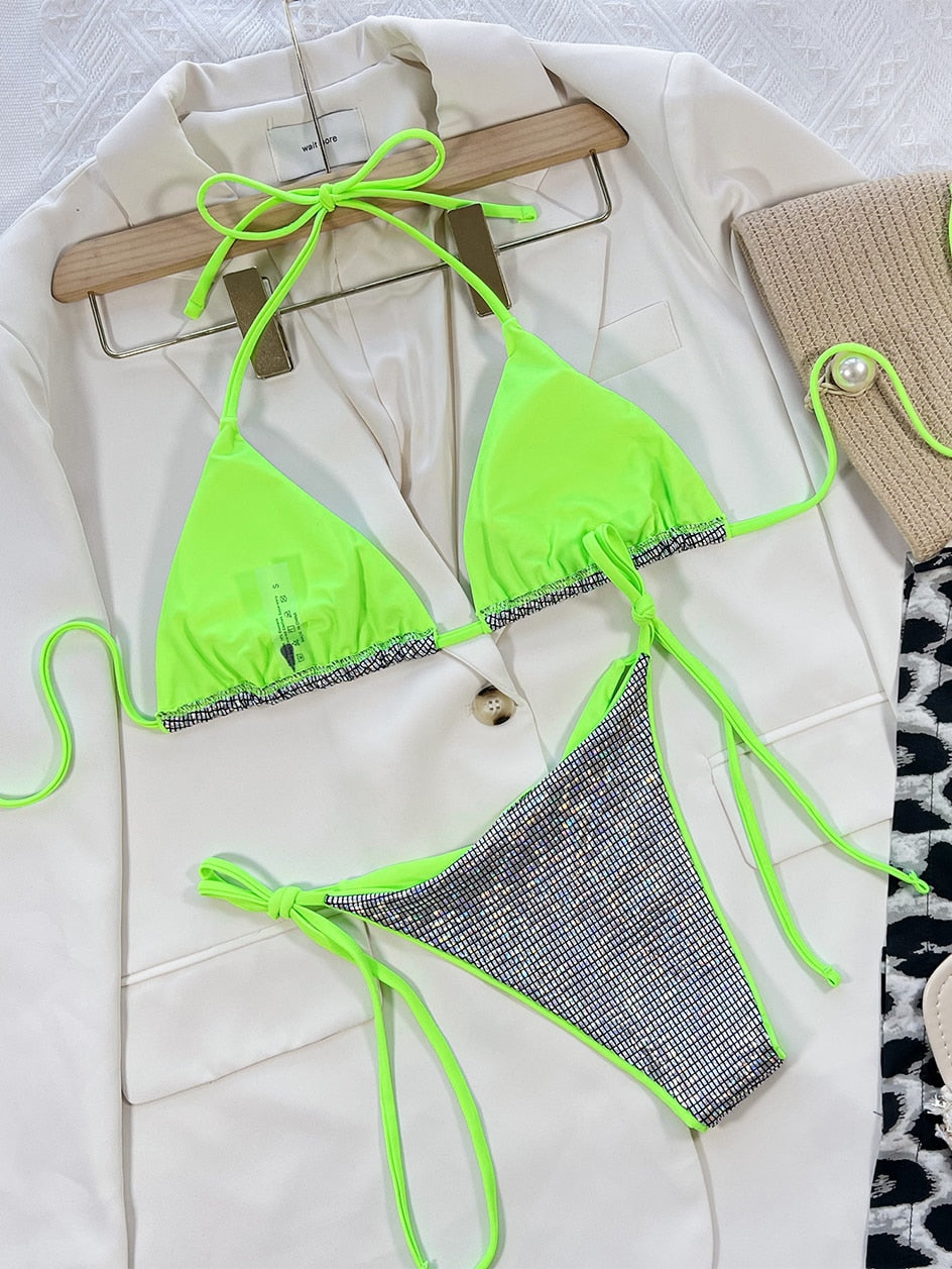 2 Piece Leopard Micro Bikini Swimsuit Swimwear Thong Bikinis Sets Brazilian Halter Beach Wear Bathing Suits The Clothing Company Sydney