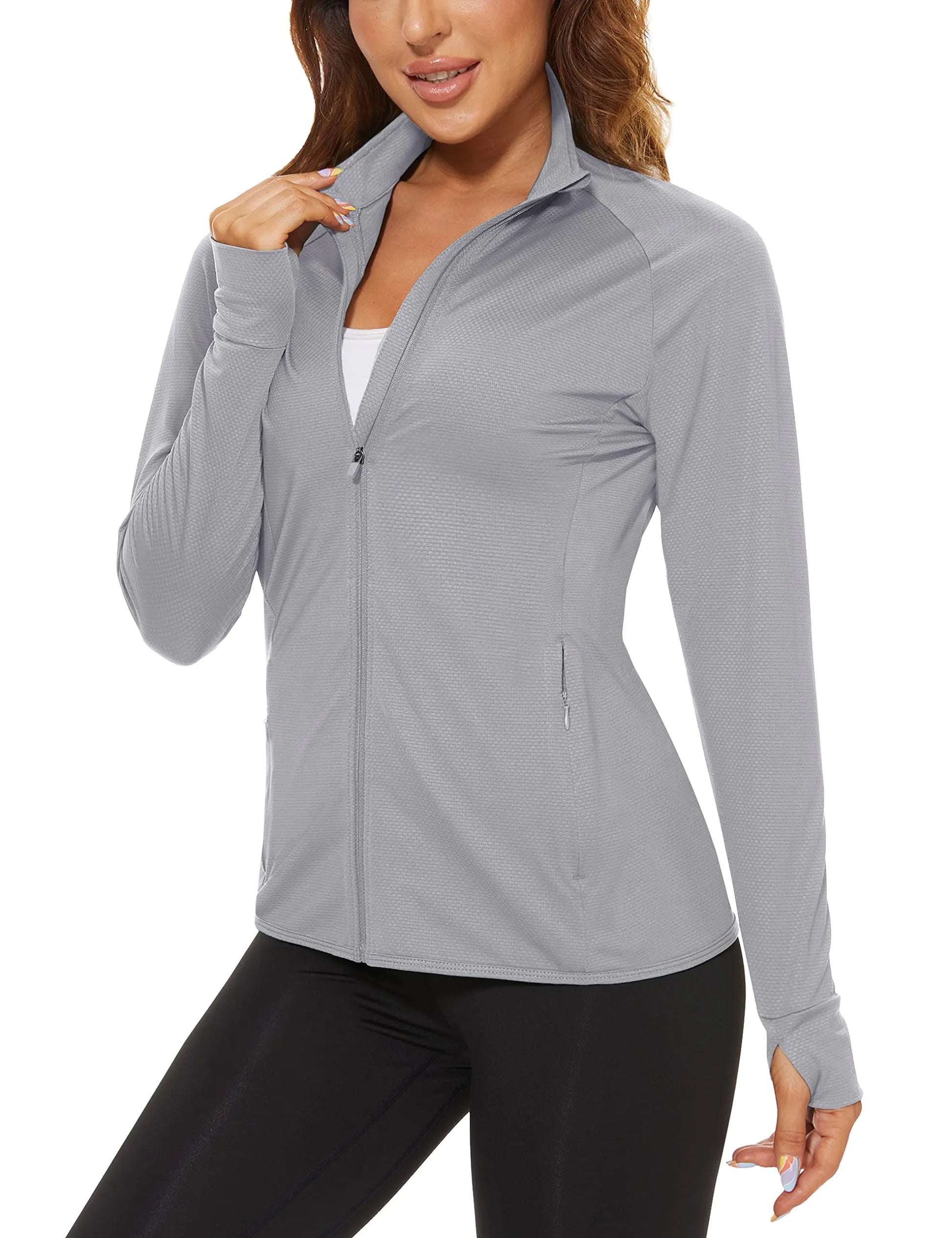 UPF 50+ Sun Protection Summer Shirts Women's Long Sleeve Shirts Full Zip Casual Jackets Zipper Pockets Golf Athlete Tops The Clothing Company Sydney
