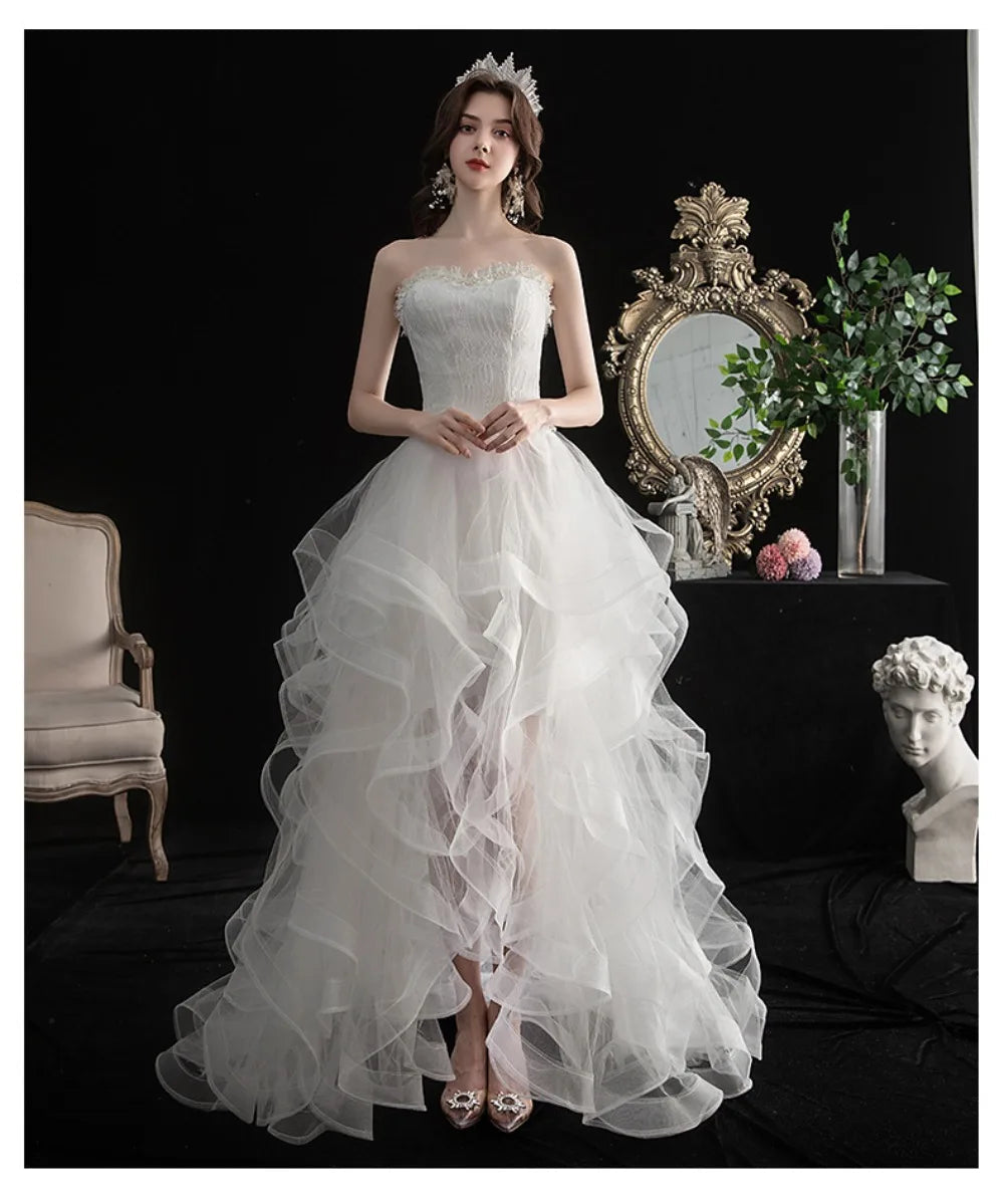 Long Back Light Wedding Dress Princess Fluffy Trailing Cake Skirt  Wedding Dress The Clothing Company Sydney