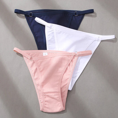3 Pack Women's Cotton Panties Low Waist Bikini Briefs Ladies Underwear Soft Solid Underpants Lingerie The Clothing Company Sydney