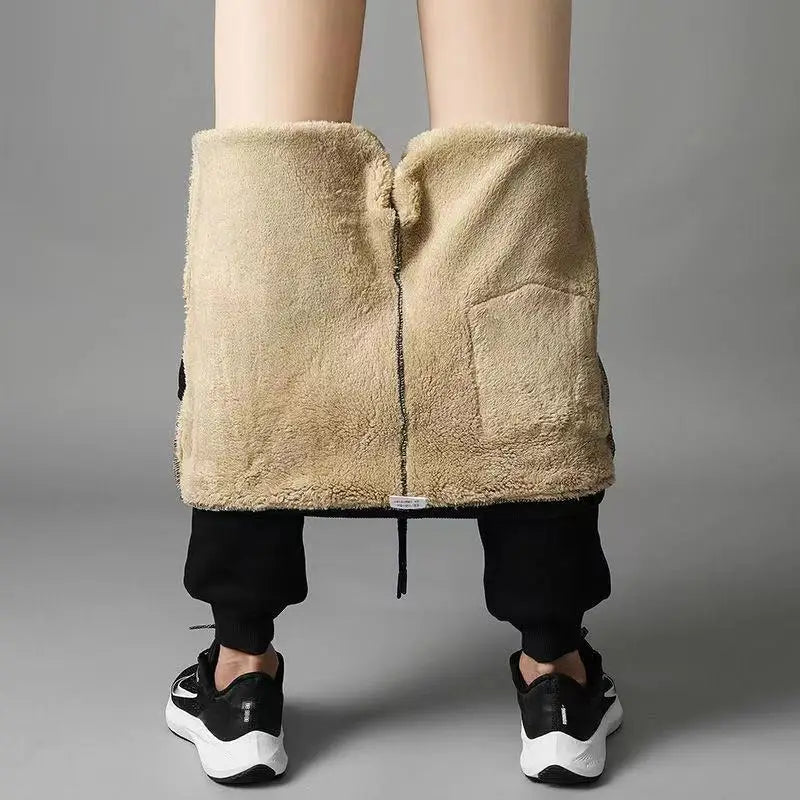 Winter \ Warm Casual Pants Men's Fitness Jogging Sweatpants Drawstring Bottoms Fleece Straight Trousers - The Clothing Company Sydney