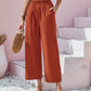 Women's Cotton Linen Loose Wide Leg Pants Summer Female High Elastic Waist Button Casual Streetwear Trousers The Clothing Company Sydney