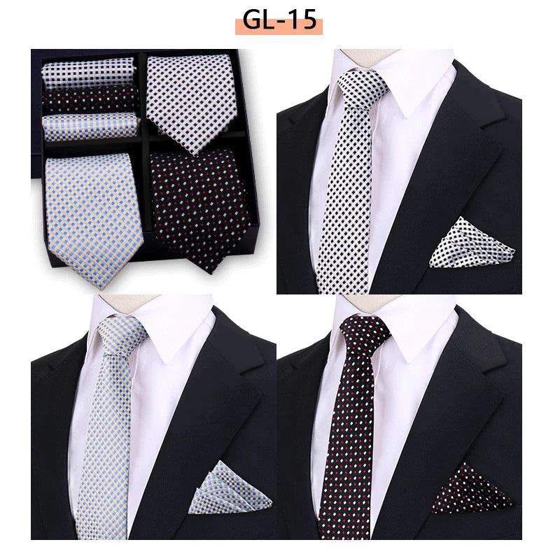 Luxury Men's Tie Sets In Gift Box Paisley Striped Necktie Handkerchief For Men Wedding Formal Clothing Accessories Set The Clothing Company Sydney
