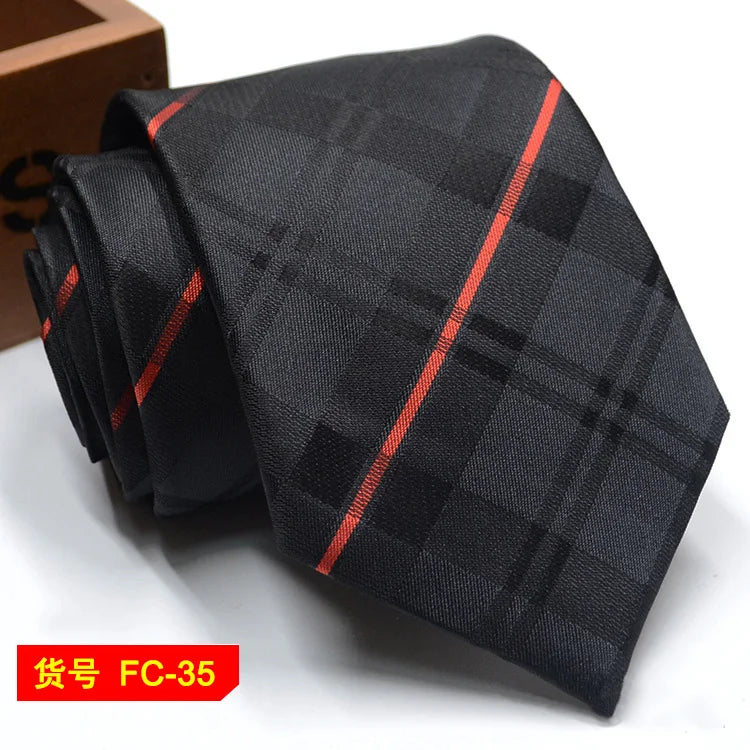 Men's Jacquard Ties – 7-8cm Floral & Solid Neckties The Clothing Company Sydney