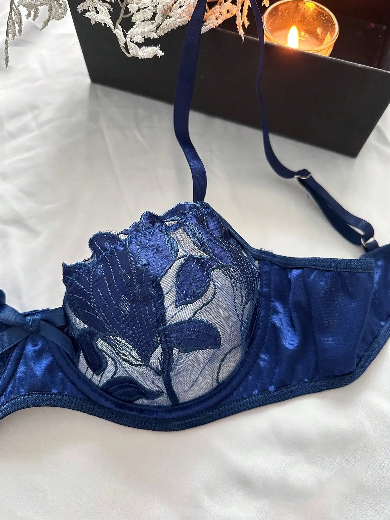 Floral Embroidery Lingerie Transparent Bralette Lace Push Up Bra Panty 2 Piece Sensual Lingerie Set The Clothing Company Sydney