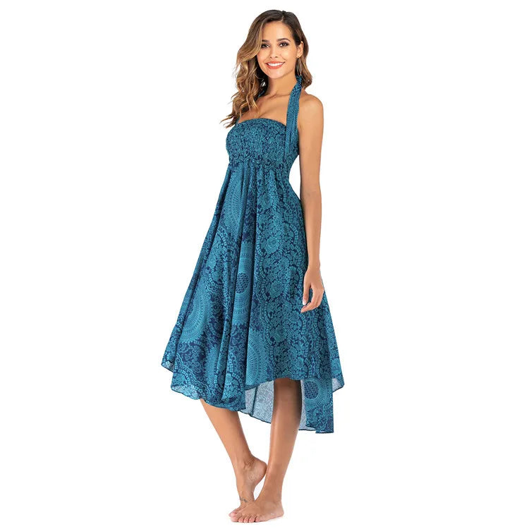 Women's Summer Long Boho Bottom Vintage Casual Loose Fashion y2k Maxi 2 in 1 Skirt Dress - The Clothing Company Sydney
