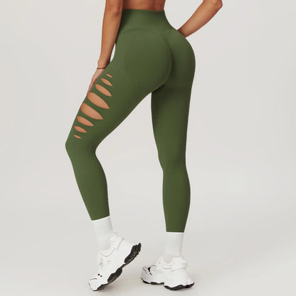 Seamless High-Waist Yoga Leggings – Hollow-Out Push-Up Workout Tights for Women - The Clothing Company Sydney