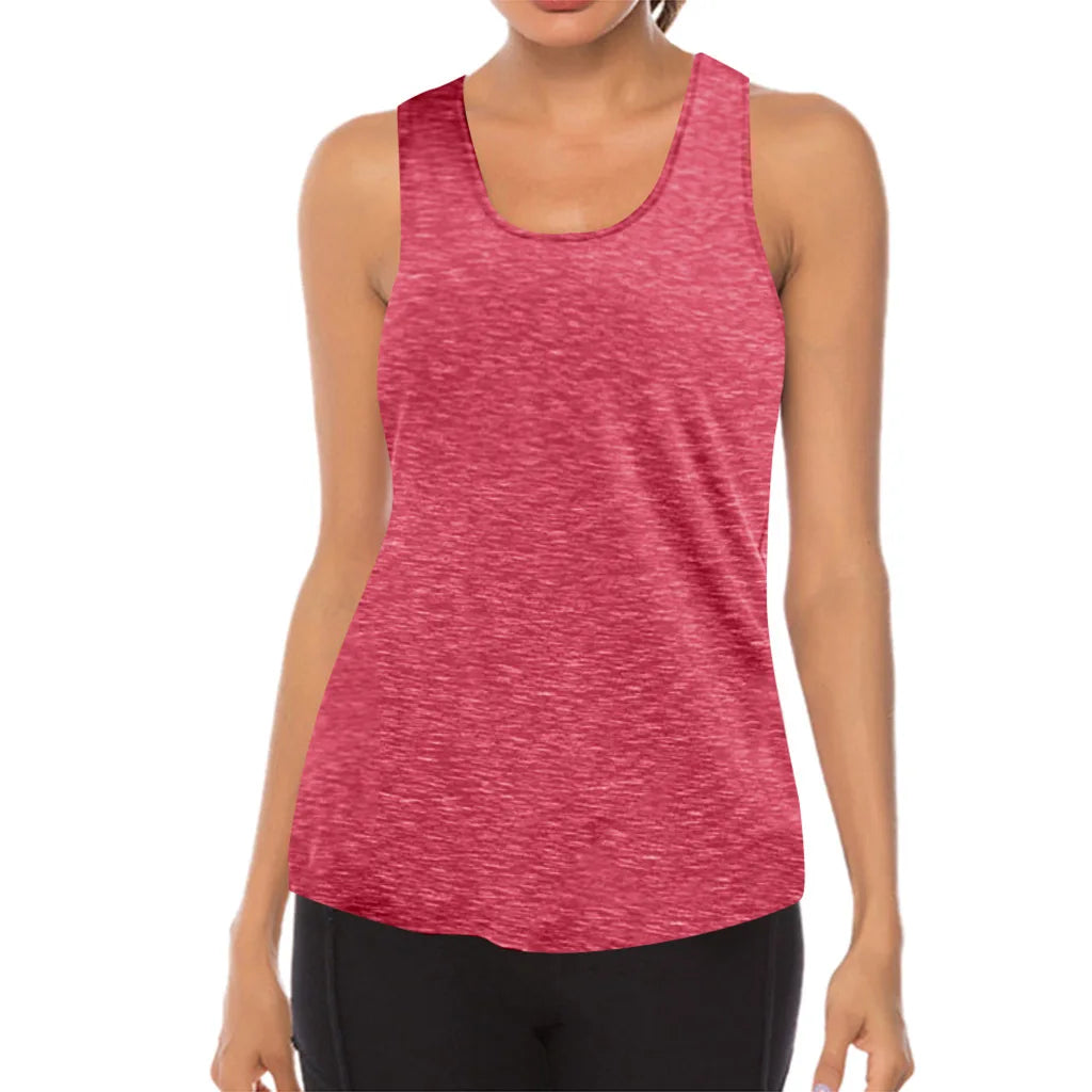 Women's Yoga Tops Loose Thin Sports Vest Breathable Sleeveless T-shirt Gym Fitness Running Shirts Tank Tops - The Clothing Company Sydney