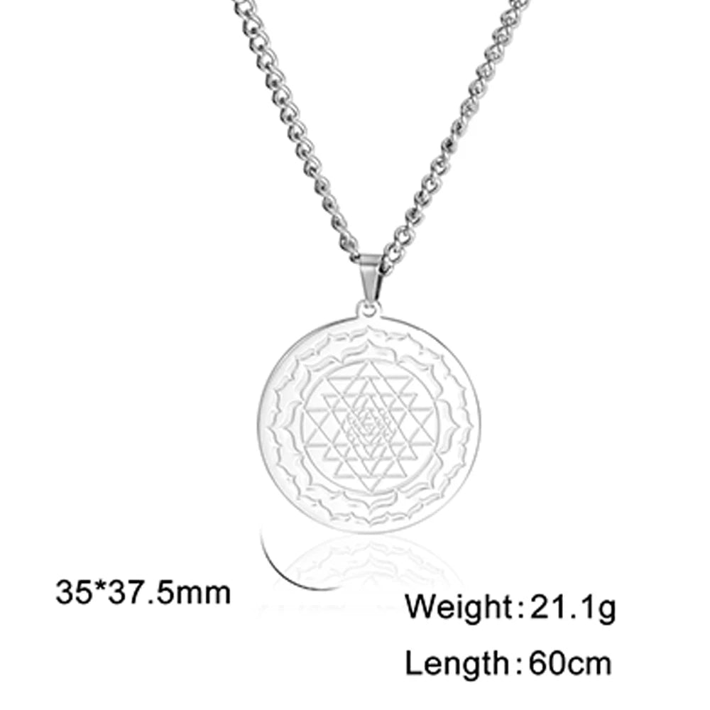 Yoga Lotus Om Aum Symbol Pendant Necklace Hindu Buddhist Stainless Steel Chain Meditation Spiritual Religious Jewellery The Clothing Company Sydney