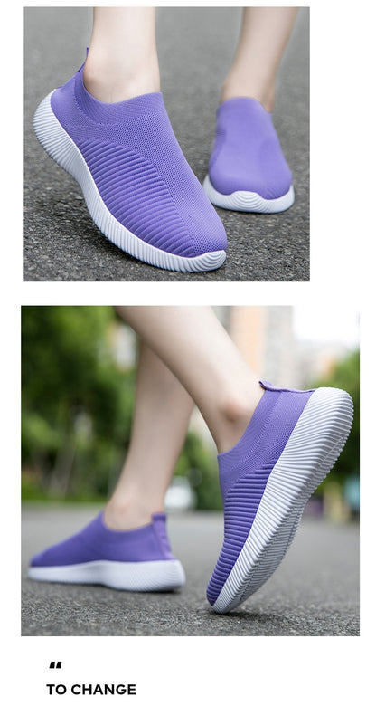 Women's Vulcanized Shoes Slip On Flats Shoes Female Loafers Walking Breathable Sneakers Trainers Ladies Shoes The Clothing Company Sydney