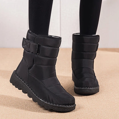 Non Slip Waterproof Snow Boots Women's Thick Plush Winter Ankle Boots Cotton Padded Shoes - The Clothing Company Sydney