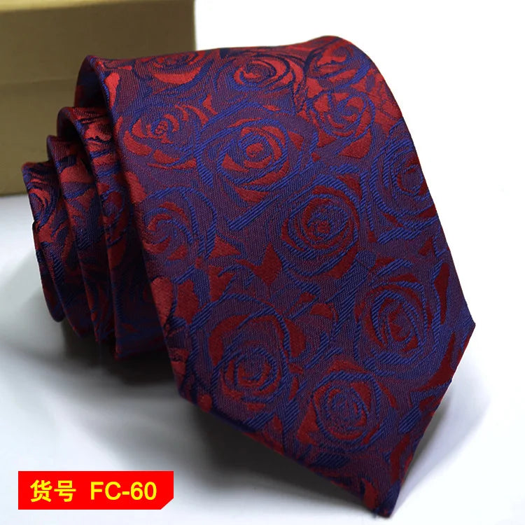 Men's Jacquard Ties – 7-8cm Floral & Solid Neckties The Clothing Company Sydney