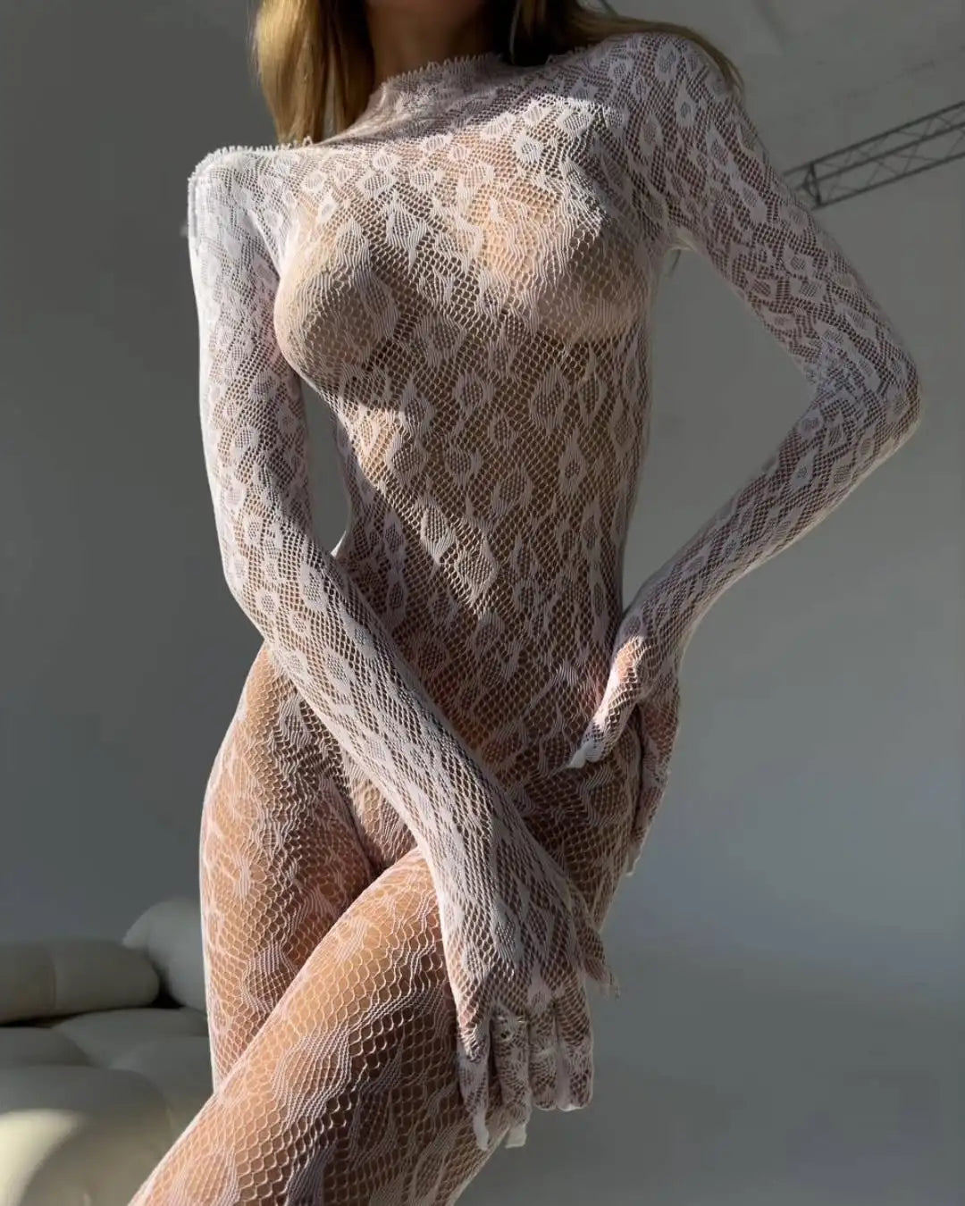 Backless Sheer Long Sleeve Jumpsuit Party Adult Doll One-Piece Cosplay Outfit Lingerie Set The Clothing Company Sydney