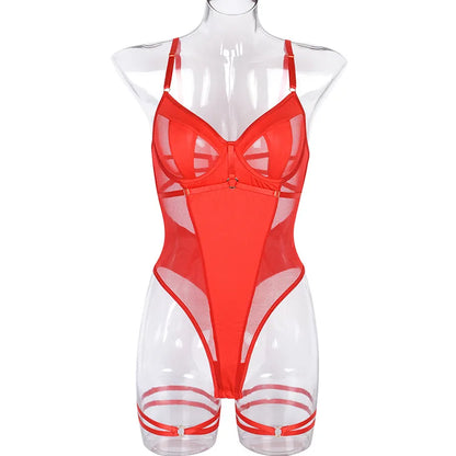 Lace Bodysuit Women's Transparent Lingerie See Through Black Tights Fitness Sissy Crotchless Erotic Body - The Clothing Company Sydney
