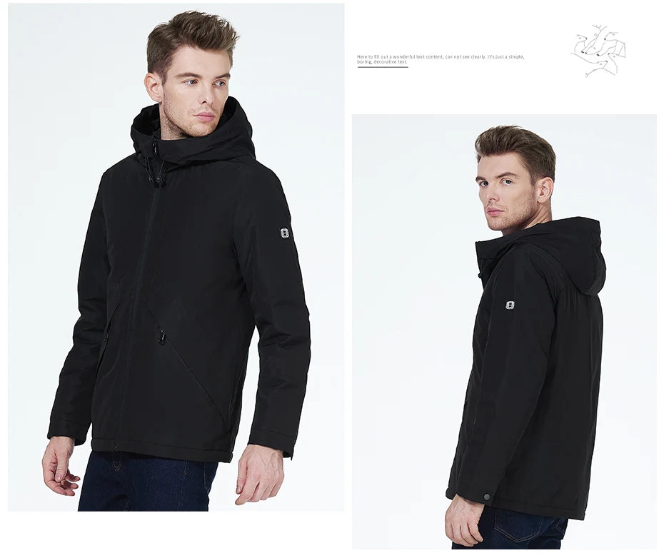 Men's  Lightweight Cotton Jacket Casual Trend Coat Male Windbreaker Coat hooded Jacket - The Clothing Company Sydney
