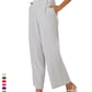 High Waisted Fashion Wide Leg Trousers Womens Loose Casual Lightweight Soft Button Closure 2 Pockets Pants The Clothing Company Sydney