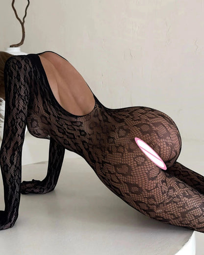 Backless Sheer Long Sleeve Jumpsuit Party Adult Doll One-Piece Cosplay Outfit Lingerie Set The Clothing Company Sydney