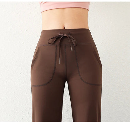 Women's Casual Loose Straight Running Sweatpants Wide Leg Drawstring Design With Side Pockets Leggings Yoga Pants The Clothing Company Sydney