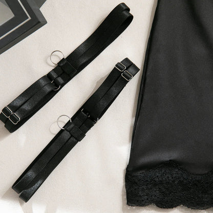 Lace Lingerie Halter Bra Heart g-String Thongs Garter Ensemble Exotic Underwear Set The Clothing Company Sydney