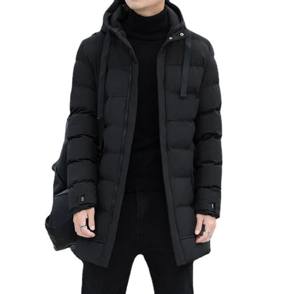 Men's Winter Warm Long Outwear Hooded Thicken Mid-length Hooded Warm Coat Puffer Jacket Fashion Parka Overcoat - The Clothing Company Sydney