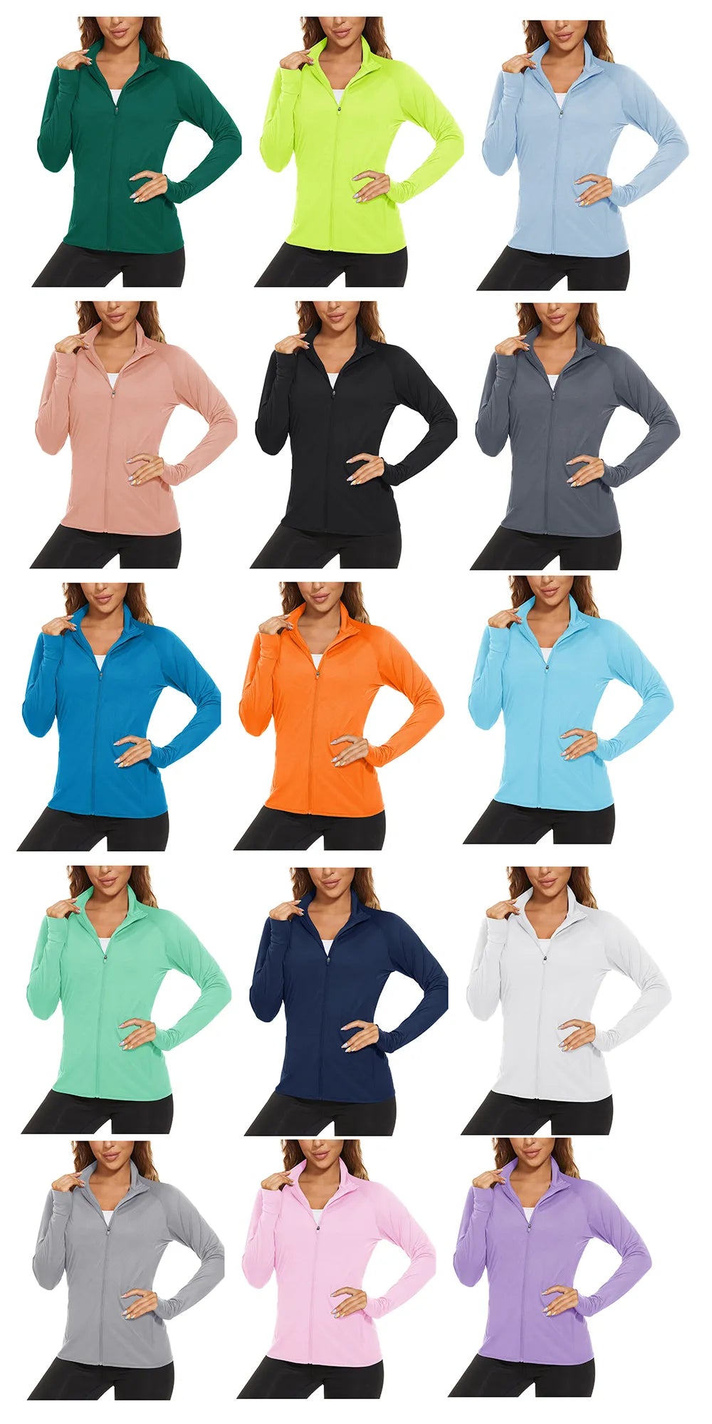 UPF 50+ Sun Protection Summer Shirts Women's Long Sleeve Shirts Full Zip Casual Jackets Zipper Pockets Golf Athlete Tops The Clothing Company Sydney