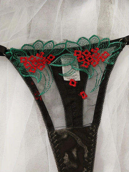 2 Piece Fancy Lingerie Floral Lace Bra Set Bilizna Luxury Well-Looking Underwear Fairy Fine Lace Exotic Set - The Clothing Company Sydney