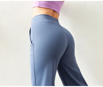 Women's Casual Loose Straight Running Sweatpants Wide Leg Drawstring Design With Side Pockets Leggings Yoga Pants The Clothing Company Sydney