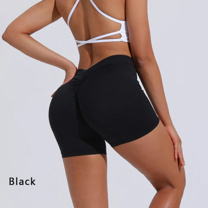 V-Back shorts High waist yoga women's training sports fitness pants Activewear Short - The Clothing Company Sydney