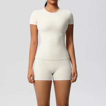 Workout Sportswear 2 Piece Piece Female Yoga Shirt Push Up Workout Clothes Outdoors Sport  High Waist  Fitness Sport Shorts - The Clothing Company Sydney