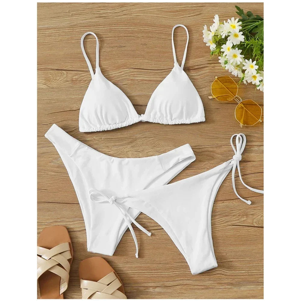 3 Pack Two Bottoms Push Up Bikini Sets Swimsuit Low And Mid Waist Three Piece Swimwear Bathing Suit The Clothing Company Sydney