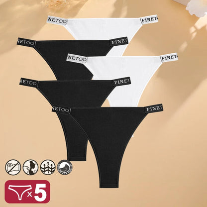 5 Pack Lingerie Womens Cotton Panties Letter Low Waist Female Briefs Underwear Comfort Underpants Intimates - The Clothing Company Sydney