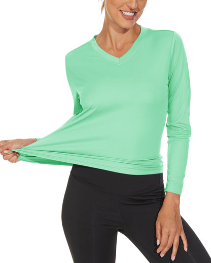 Summer Sun Protection Shirts UPF 50+ Womens Long Sleeve V Neck Shirts Lightweight Quick Dry Tee Shirts Outdoor Pullover The Clothing Company Sydney