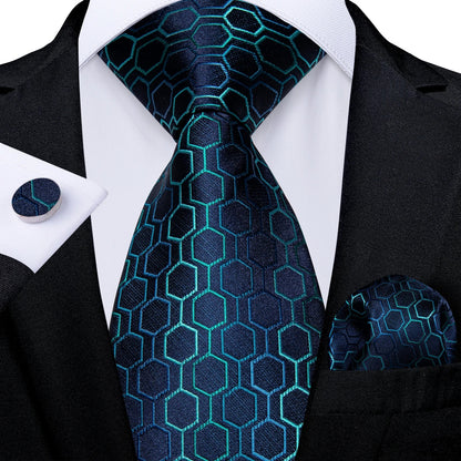 Plaid Print Men's Tie Set 8cm Width Neck Tie Handkerchief Cufflinks Business Wedding Tie Gift Set The Clothing Company Sydney