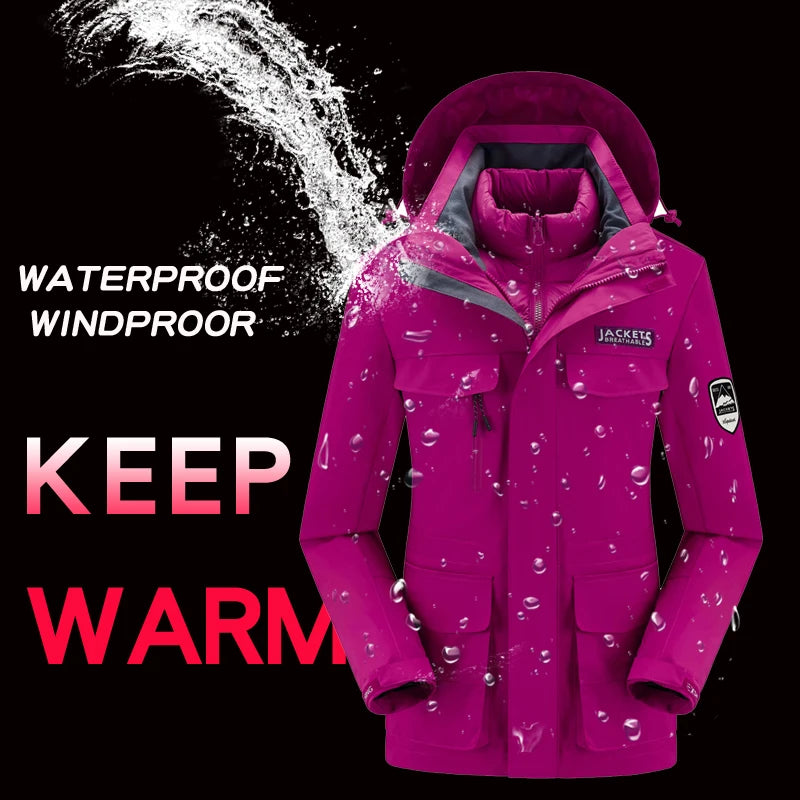 Ski Suit Snowboard Suits Women Windproof Waterproof Warm Thicken Snow Pants And Down Jacket Ski Clothes Set - The Clothing Company Sydney
