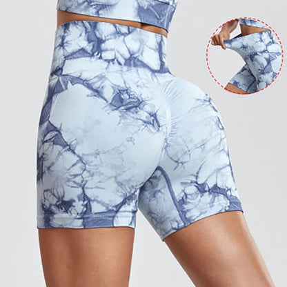 Tie Dye Gym Summer Shorts Woman Casual High Waist Outdoors Sport Seamless Shorts Push Up Fitness Bike Shorts The Clothing Company Sydney