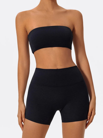 Two Piece Fitness Sports Set Women Workout Yoga Outfit Strapless Bra Gym Crop Top Gym Suits The Clothing Company Sydney