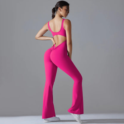 V Back Jumpsuit Gym Set Women Training Yoga Suit Sportswear Sports Fitness Rompers Stretch Workout Bodysuits The Clothing Company Sydney