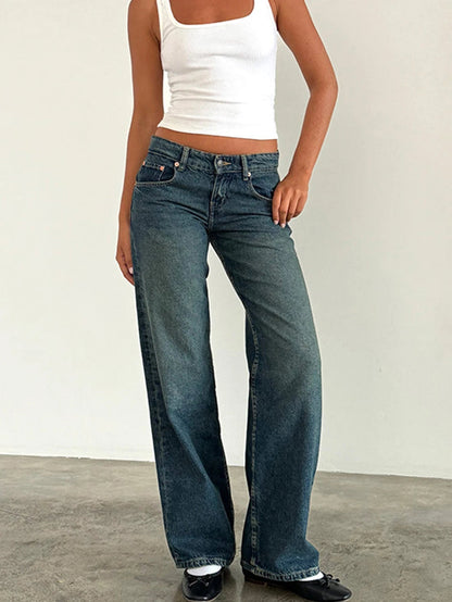 Y2K High Waist Baggy Jeans Women's Fashion Loose Denim Wide Leg Pants Casual Female Clothing The Clothing Company Sydney