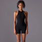 Hollow Backless Sport Jumpsuit Short Woman One Piece Gym Outfit Sleeveless Zipper Fitness Overalls Yoga Romper